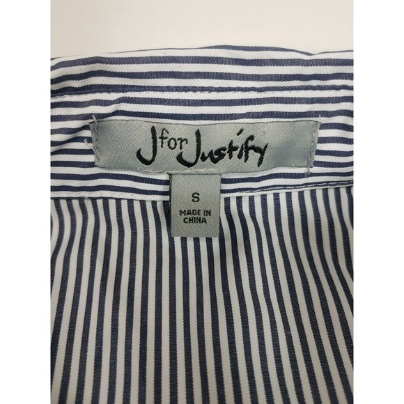 J for Justify Shirt Dress Size Small Embroidered Rose Flowers Striped Floral - Picture 10 of 12